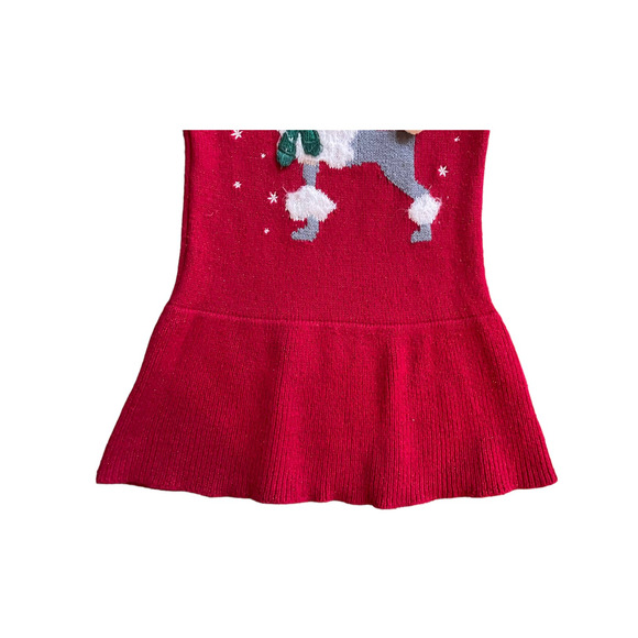 Bapster and Mimi Kids Girls Red Sweater Poodle Dress Crewneck Long Sleeve M - Picture 2 of 8